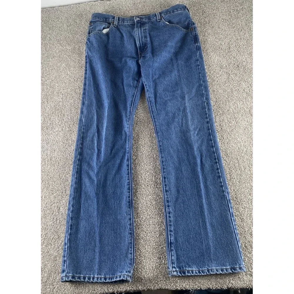 Levi's 517 Bootcut Medium Wash Jeans Mens 36x32 Cotton Whiskered Western Work